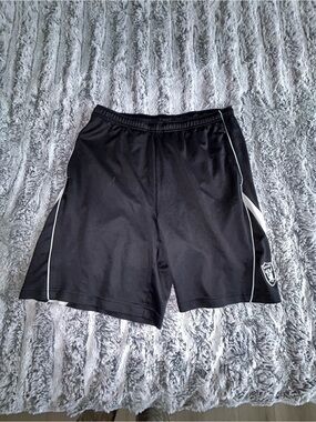 NFL Raiders Black Men's Athletic Shorts with White Trim